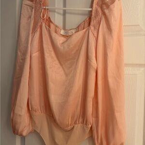 Peach Long Sleeve Blouse